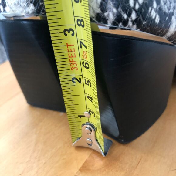 Steve Madden Leather Snakeskin Pointed Silver Toe Ankle Boots Block Heel Sz 5.5 - Picture 8 of 8